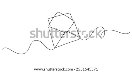 envelope opening news letter and message receive one line drawing continuous hand drawn minimalist art