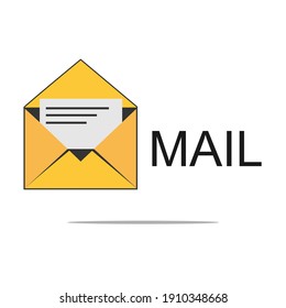 the envelope opens and the mail line next to it