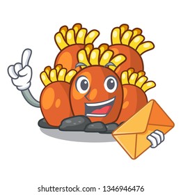 With envelope orange coral reef isolated with mascot
