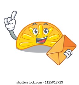 With envelope orange jelly candy character cartoon