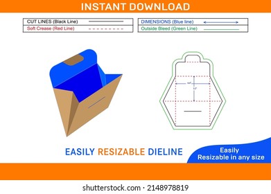 Envelope origami dieline template and 3D vector file