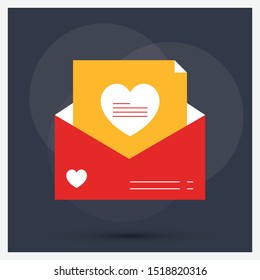 Envelope outline icon with black background