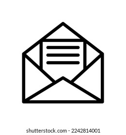 Icono de contorno de sobres aislado en fondo blanco
