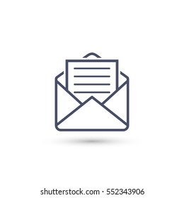 Envelope Outline Icon, Letter, Mail, Email, Message, Vector Illustration.