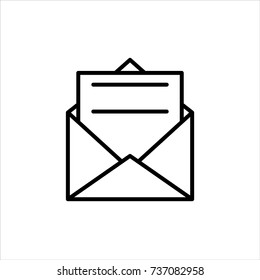 Envelope outline icon, letter, mail, email, message, vector illustration.