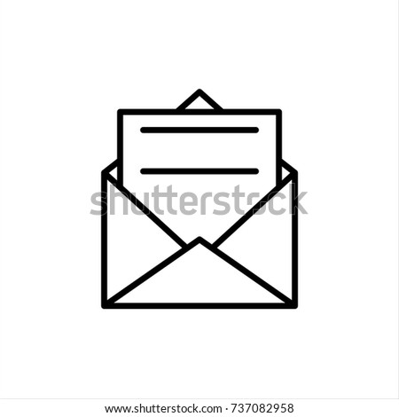 Envelope outline icon, letter, mail, email, message, vector illustration.