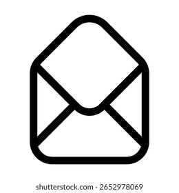 Envelope outline icon for mail, email, messages, and communication.