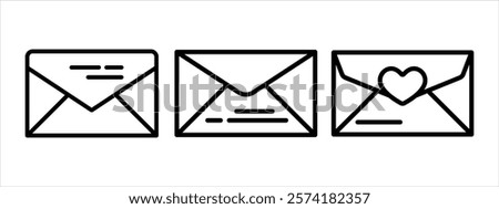 envelope outline or line icon design bundle.