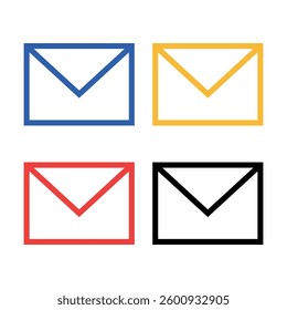 Envelope Outline Style Multiple Colours Set