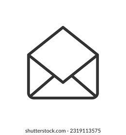 Envelope outline vector icon isolated on white background. Envelope line icon for web, mobile and ui designe.