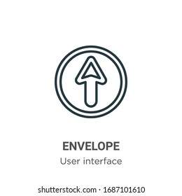 Envelope outline vector icon. Thin line black envelope icon, flat vector simple element illustration from editable user interface concept isolated stroke on white background