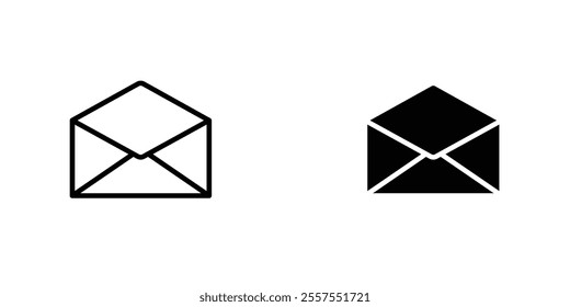 Envelope outlined and solid icon vector collection.