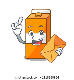 With envelope package juice character cartoon