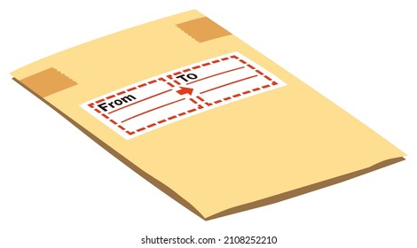 Umschlag verpackt für die Entnahme auf weißem Hintergrund
