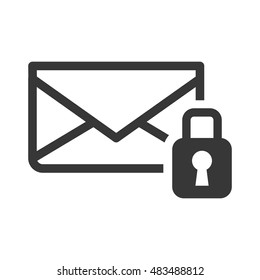 Envelope with padlock icon. Email message and communication theme. Isolated design. Vector illustration