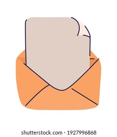 sobre con icono aislado de papel