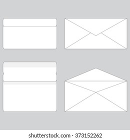 Envelope paper for letter open and close. Mail letter, open blank, message send. Vector art abstract unusual fashion illustration