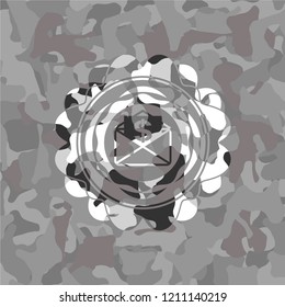 envelope with paper with money symbol inside icon on grey camo pattern
