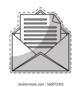 envelope with paper page over white background. vector illustration