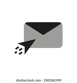 envelope with paper plane flat icon. message sent vector icon