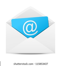 Envelope with paper sheet - concept of email