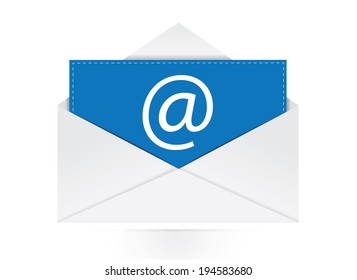 Envelope with paper sheet - concept of email 