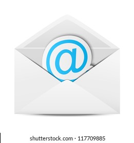 Envelope with paper symbol of email
