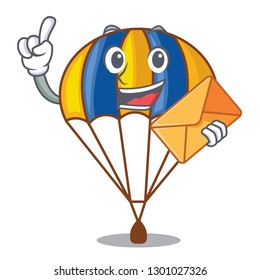 With envelope parachute isolated with in the cartoons