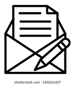 An envelope with pencil and paper showing the symbol of create message 