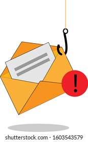 Envelope with phishing concept in eps10