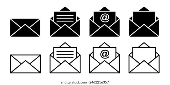 Envelope pictogram. Contact us and social media network or for business communication. Marketing chatting, messenger, mail, chat or talk. Send mail or letter with envelops. Message, e-mail  icon