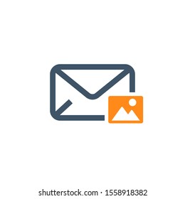 Envelope picture media web send email vector illustration