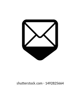 Envelope and Pin. Message Icon and Symbol Vector Logo. Eps 10.