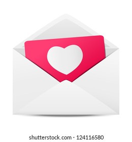 Envelope with pink Valentine card