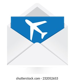 envelope with plane icon 