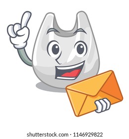 With envelope plastic bag character cartoon