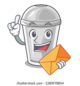 With envelope plastic cup in the character image