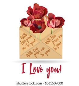 envelope with poppies