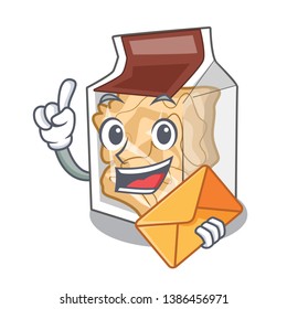 With envelope pork rinds in a cartoon jar