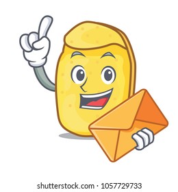 With envelope potato chips character cartoon