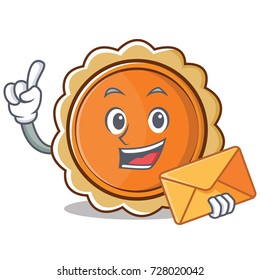 With envelope pumpkin pie character cartoon