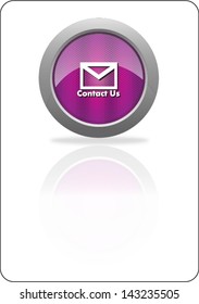 envelope purple circle web icon with shadow on white background