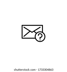 Envelope with question mark symbol. Faq, asking for info sign. Line icon design.
