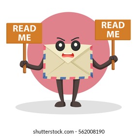 envelope with read me signs