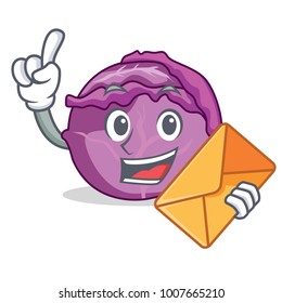 With envelope red cabbage character cartoon