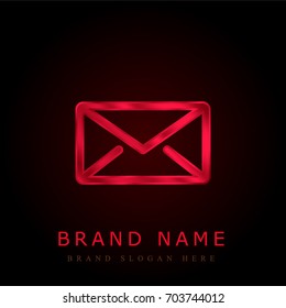 Envelope red chromium metallic logo