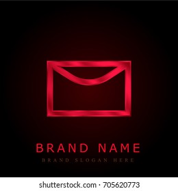 Envelope red chromium metallic logo