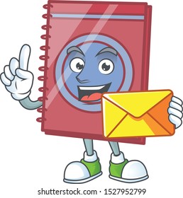 With envelope red closed book for education object.