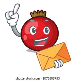 With envelope red currant character cartoon