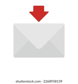 Envelope with red down arrow emoji vector illustration